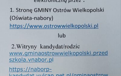 Szanowni Rodzice kandydatów na Przedszkolaka Publicznego Przedszkola w Czekanowie:)
